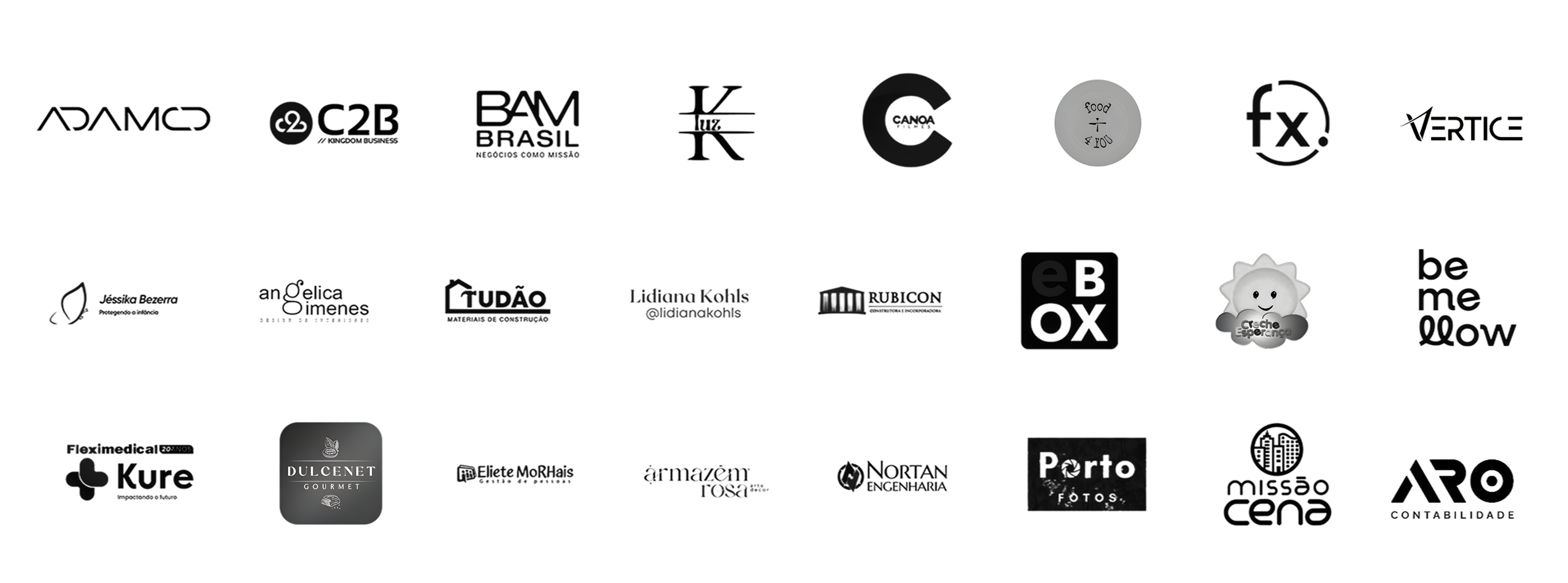 Logos de mantenedores e organizações parceiras do Instituto Milagres